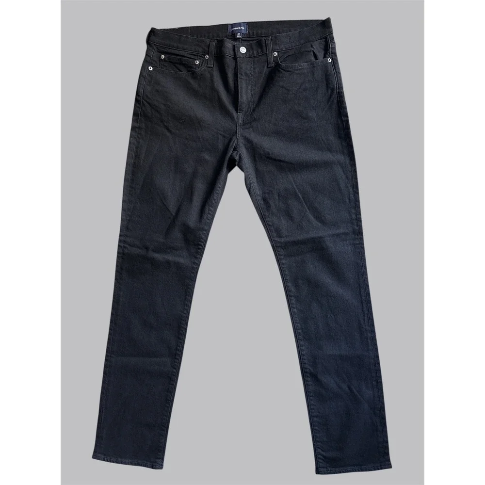 J Crew‎ Jeans Mens 36 34 Black Straight Leg Denim Pants